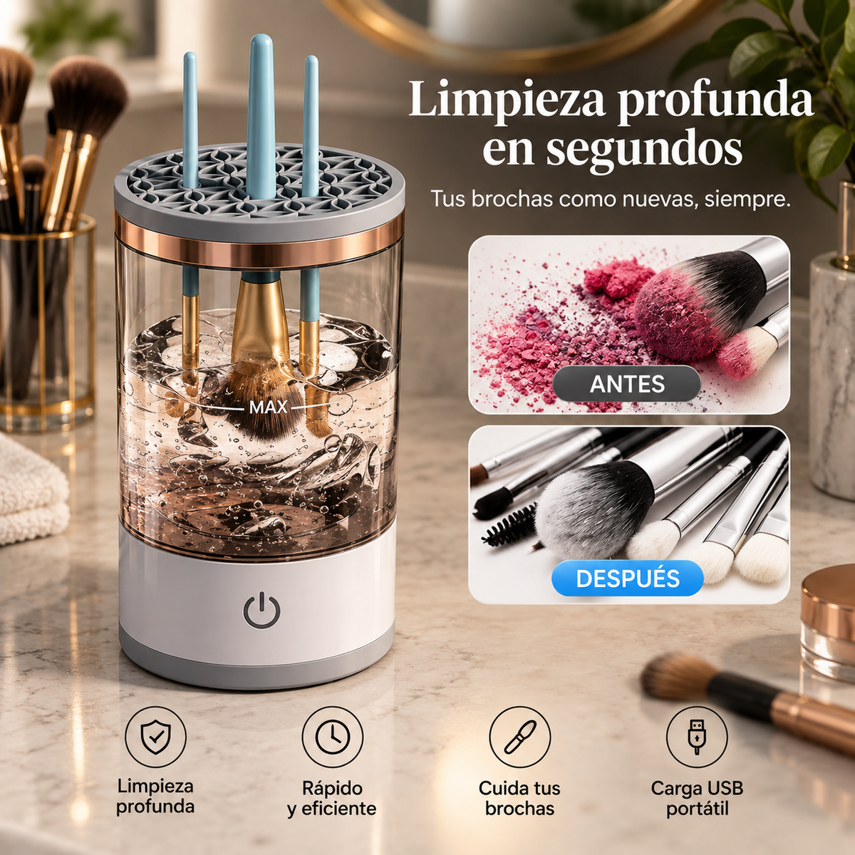 LIMPIADOR DE BROCHAS RECARGABLE
